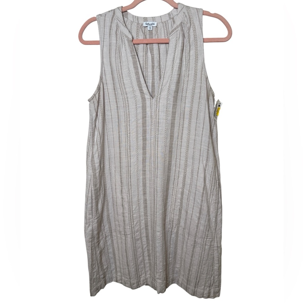 Splendid Beige Striped Dress